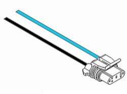 BAIML REPUESTO CONECTOR 3 VIAS Y 2 CABLES P/FARO ELECTR.  /CELESTE - NEGRO 