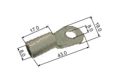 X9 TERMINAL INSTAL.OJAL CABLE 25 MM COBRE X 1U