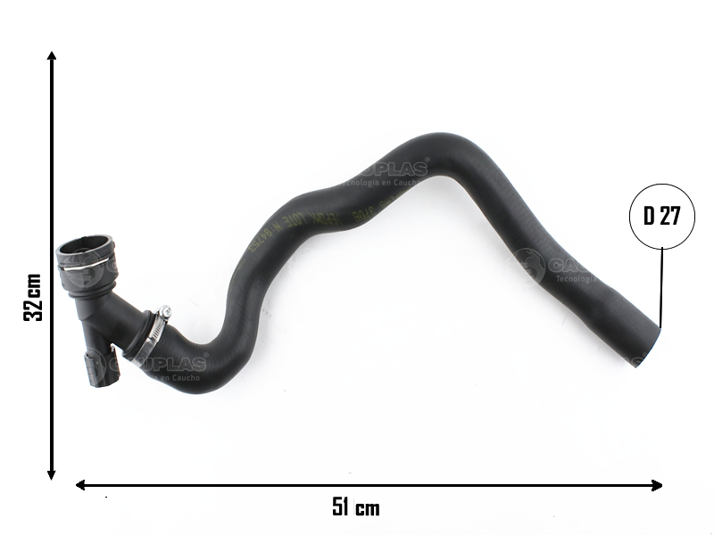 CAUPLAS MANGUERA RADIADOR INFERIOR VW FOX SURAN OEM:6Q0122051AM =YACO 3104