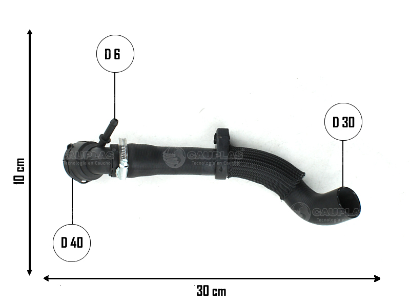 CAUPLAS MANGUERA RADIADOR SUPERIOR SEAT CORDOBA IBIZA VW FOX SURAN OEM:6Q0122101AQ =YACO 3127
