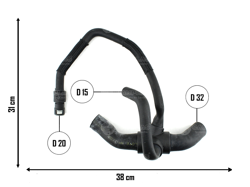 CAUPLAS MANGUERA RADIADOR SUPERIOR VW GOL II SAVEIRO II OEM:373122101 =YACO 2636