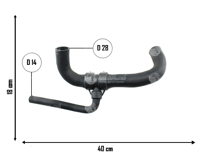 CAUPLAS MANGUERA RADIADOR INFERIOR VW GOL II/III/IV SAVEIRO II OEM:377121051M =YACO 2070