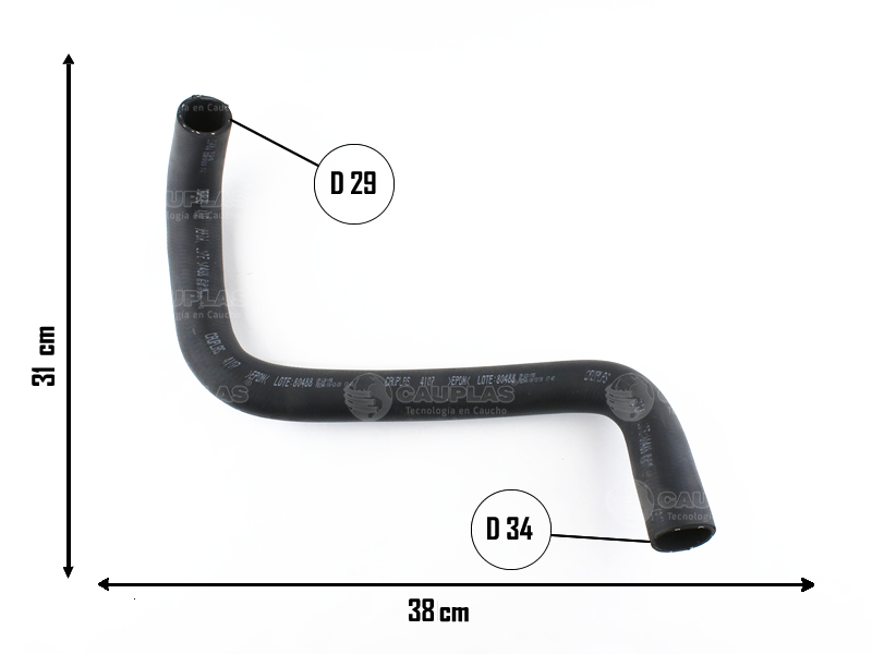 CAUPLAS MANGUERA RADIADOR INFERIOR VW GACEL GOL I PASSAT SAVEIRO I OEM:305121051A =YACO 1438
