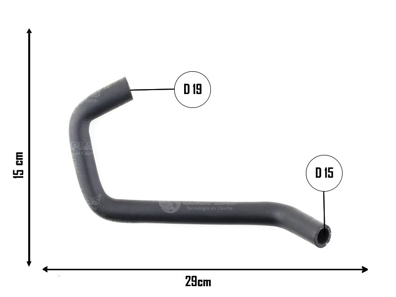 CAUPLAS MANGUERA CALEFACTOR SALIDA VW GOL II-III-IV SAVEIRO III OEM:377819375C