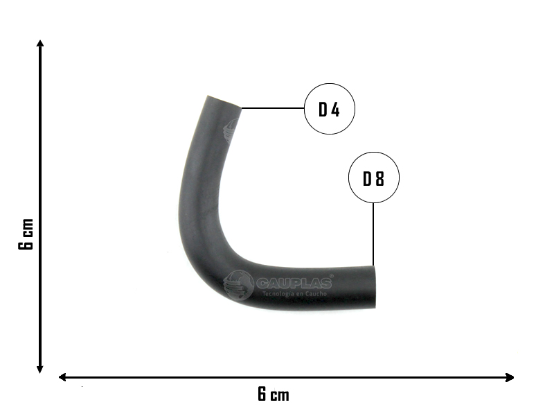 CAUPLAS MANGUERA DESCARGA DE GASES VW GOL II/III SAVEIRO II/III OEM:377133809C =YACO 4245