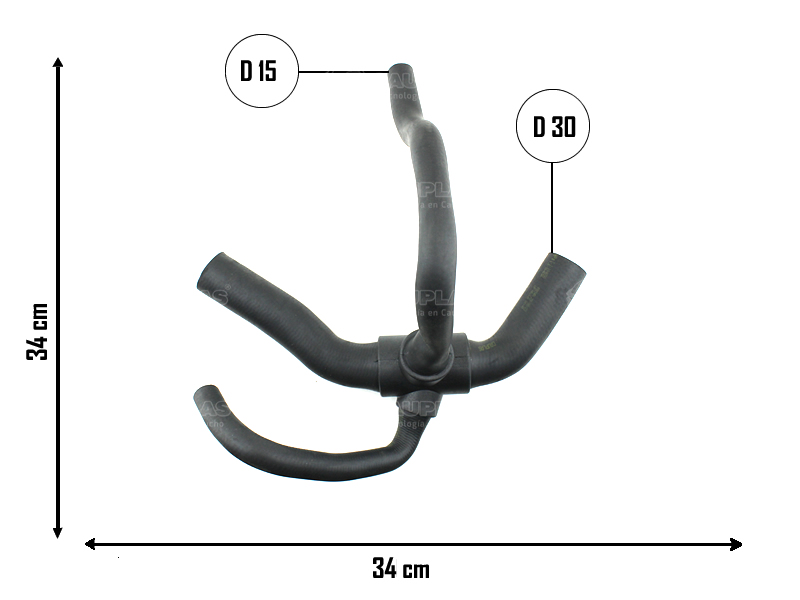 CAUPLAS MANGUERA RADIADOR SUPERIOR VW GOL II/III/IV SAVEIRO II OEM:377122101F =YACO 2343