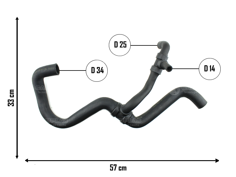 CAUPLAS MANGUERA RADIADOR SUPERIOR VW GOLF III OEM:1HM121101 1657103031 =YACO 1901