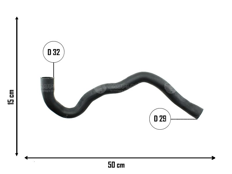 CAUPLAS MANGUERA RADIADOR INFERIOR VW FOX SURAN OEM:5Z0122051C/051K =YACO 3125