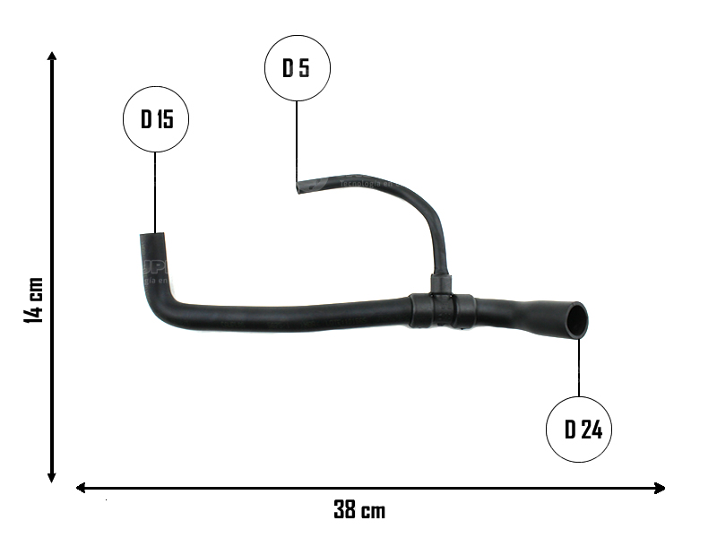 CAUPLAS MANGUERA DESCARGA DE GASES VW GOL II/III/IV SAVEIRO II