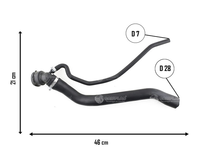 CAUPLAS MANGUERA RADIADOR SUPERIOR VW VENTO OEM:1K0122101FD =YACO 4051/4052