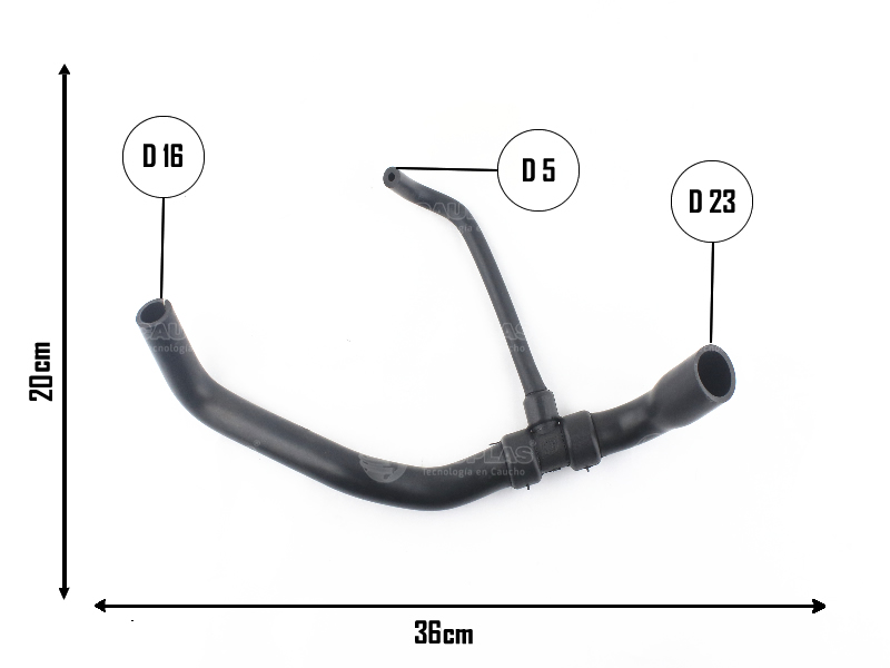 CAUPLAS MANGUERA DESCARGA DE GASES GOL II/III/IV SAVEIRO II  =YACO 3913