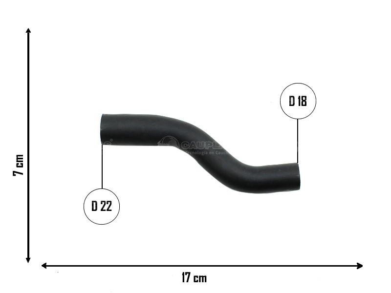 CAUPLAS MANGUERA DESCARGA DE GASES CHEVROLET CORSA I/II MERIVA FIAT IDEA I PALIO III/IV PUNTO I SIENA II/IV STRADA I/II SUZUKI FUN (YACO 1771)