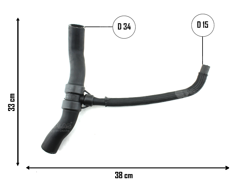 CAUPLAS MANGUERA RADIADOR INFERIOR GM S10 OEM:93283526 9336549 =YACO 2360