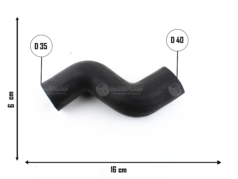 CAUPLAS MANGUERA BOMBA DE AGUA A TUBO RIGIDO GM ASTRA VECTRA ZAFIRA =YACO 2322