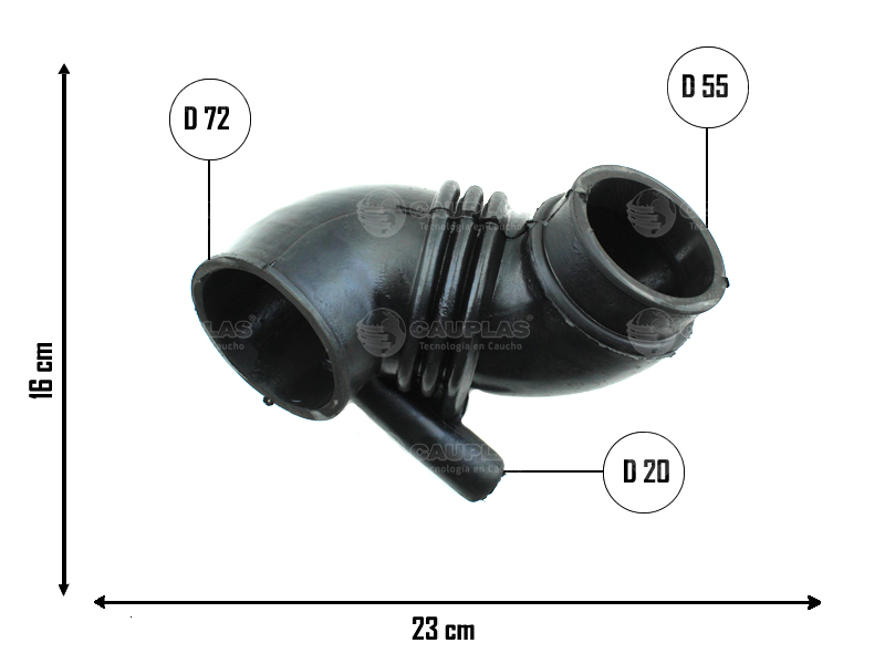 CAUPLAS MANGUERA TOMA DE AIRE BLAZER S10 OEM:93282108  =YACO 3696