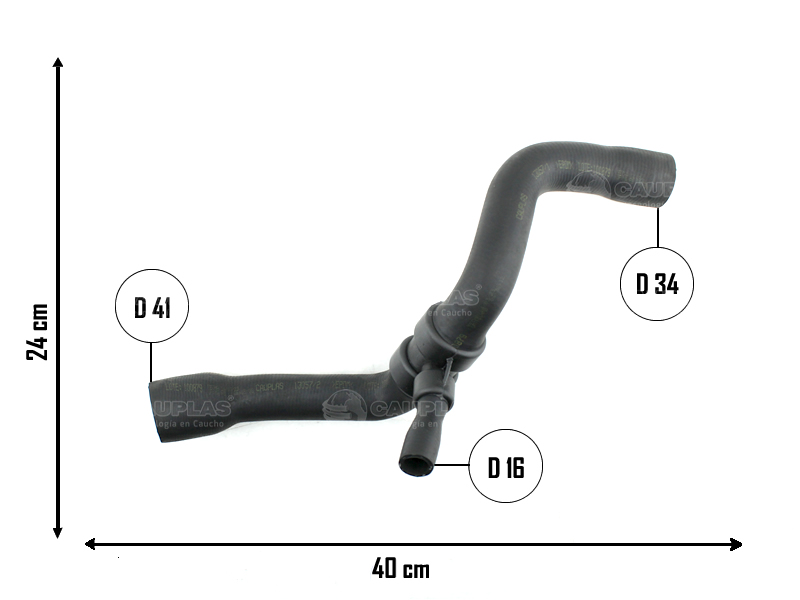 CAUPLAS MANGUERA RADIADOR INFERIOR CHEVROLET AGILE  =YACO 3916