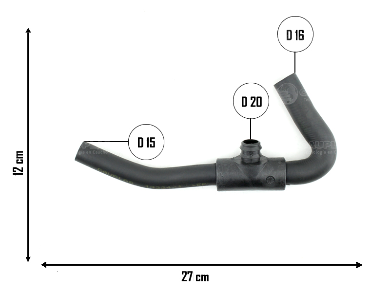 CAUPLAS MANGUERA CALEFACTOR ENTRADA CHEVROLET CELTA PRISMA OEM:52037369 94738527 94742405