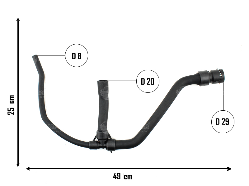 CAUPLAS MANGUERA CALEFACTOR ENTRADA CHEVROLET ONIX PRISMA SPIN  OEM:94749539