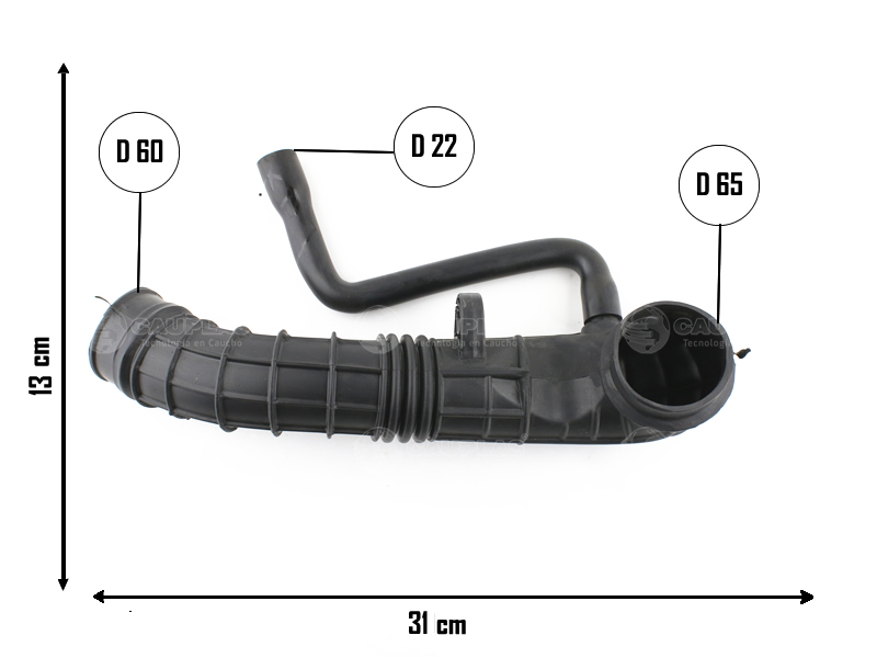 CAUPLAS MANGUERA CIRCULACION DE AIRE CHEVROLET CORSA I OEM:94701922 =YACO 4049/4418