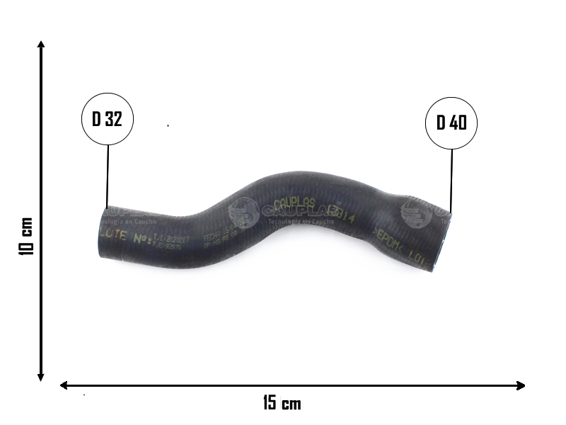 CAUPLAS MANGUERA RADIADOR SUPERIOR CHEVROLET COBALT ONIX PRISMA SPIN OEM:52114725/729 94730869 94748535 =YACO 4243