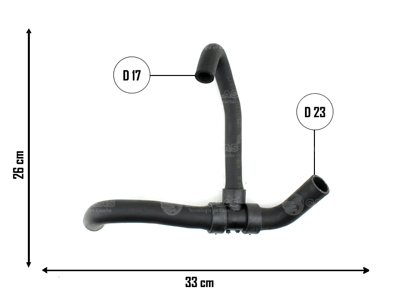 CAUPLAS MANGUERA BOMBA DE AGUA GALAXY CARAT GACEL GOL II/III/IV QUANTUM SANTANA SAVEIRO II/III/IV SENDA = YACO 1481