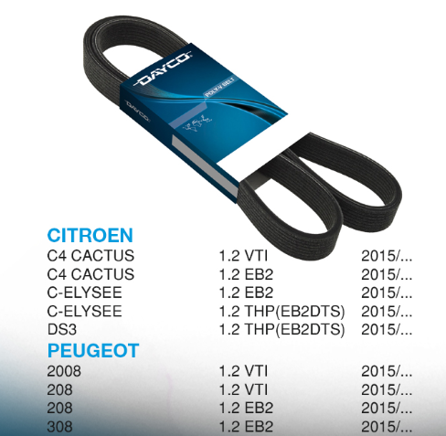 DAYCO CORREA POLY V PEUGEOT 208 308 CITROEN C4 CACTUS C-ELYSEE DS3