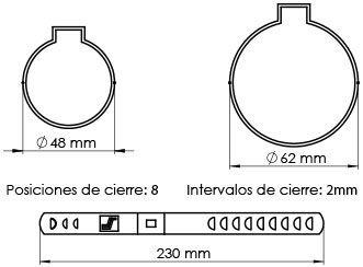SERRAT ABRAZADERAS LARGO 230MM - ANCHO 7MM (X 10 UNIDADES)
