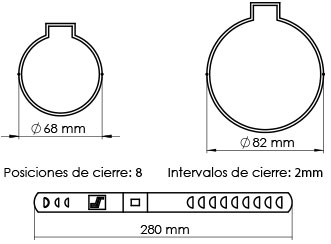 SERRAT ABRAZADERAS LARGO 280MM-ANCHO 7MM (X10 UNIDADES)