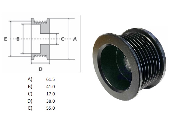 DIPRA POLEA ALTERNADOR T.VALEO PARTNER BERLINGO HDI 7 VÍAS