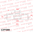 [CP135.0500] LITTON CAMPANA FRENO CHEVROLET TRACKER SUZUKI GRAND VITARA 2.7/2.5 24V 00/05 TRAS