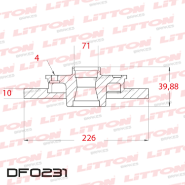 LITTON DISCO FRENO VOLKSWAGEN GOLF PASSAT GOL SEAT IBIZA TOLEDO TRAS