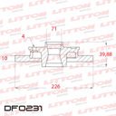 [DF0231.0500] LITTON DISCO FRENO VOLKSWAGEN GOLF PASSAT GOL SEAT IBIZA TOLEDO TRAS