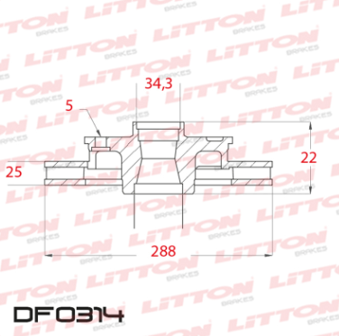 LITTON DISCO FRENO VOLKSWAGEN GOLF/BORA AUDI A3 TURBO 1.8 20V DEL