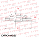 [DF0492.0500] LITTON DISCO FRENO TOYOTA RAV 4 2.0 - 2.4 DEL