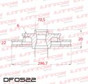 [DF0522.0500] LITTON DISCO FRENO TOYOTA HILUX SW 4 97/98 DEL