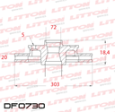 [DF0730.0500] LITTON DISCO FRENO CHEVROLET CAPTIVA TRAS