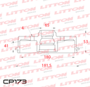 [CP173.0500] LITTON CAMPANA FRENO VOLKSWAGEN GOL TREND 12/ VOYAGE 1.6 TRAS