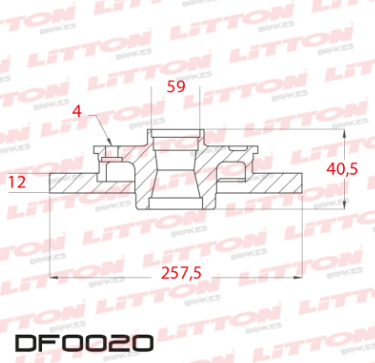 LITTON DISCO FRENO FIAT ARGO CRONOS MOBI 1.0 PALIO 1.4 - 1.8 GRAND SIENA 1.4 - 1.6 TIPO 1.9 UNO 1.3 - UNO SPORTING 1.4 8V ATTRACTIVE TEMPRA 2.0 BRAVA PUNTO