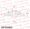 [DF0020.0500] LITTON DISCO FRENO FIAT ARGO CRONOS MOBI 1.0 PALIO 1.4 - 1.8 GRAND SIENA 1.4 - 1.6 TIPO 1.9 UNO 1.3 - UNO SPORTING 1.4 8V ATTRACTIVE TEMPRA 2.0 BRAVA PUNTO