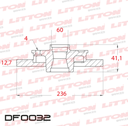 [DF0032.0500] LITTON DISCO FRENO CHEVROLET CORSA 1.0- 1.3- 1.4 ASTRA DAEWOO CIELO RACER '93 SUZUKI FUN 1.0