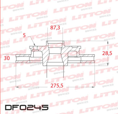 LITTON DISCO FRENO DISCO CHEVROLET BLAZER-S10 (5 AGUJEROS) DEL