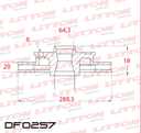 [DF0257.0500] LITTON DISCO FRENO DISCO TOYOTA HILUX  4x2 - 4x4 - 4RUNNER- SW4 2.8d DEL