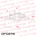 [DF0278.0500] LITTON DISCO FRENO DISCO CHEVROLET - GM MERIVA 1.8 8V - 1.8 16V ASTRA 1.8 8V - 2.0 8V VECTRA 1.8i - 2.0i TRAS