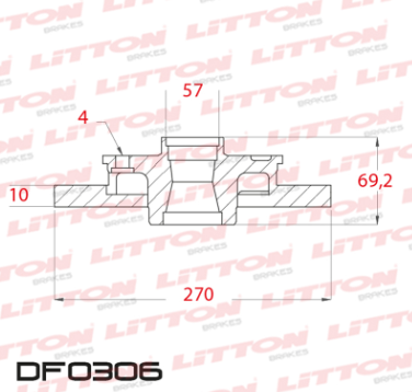 LITTON DISCO FRENO DISCO CHEVROLET - GM VECTRA 2.0i 8v - 2.2i 16V ASTRA 2.0i 16V MERIVA 1.8 16V TRAS