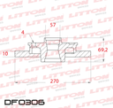 [DF0306.0500] LITTON DISCO FRENO DISCO CHEVROLET - GM VECTRA 2.0i 8v - 2.2i 16V ASTRA 2.0i 16V MERIVA 1.8 16V TRAS
