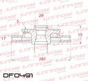 [DF0491.0500] LITTON DISCO FRENO DISCO CHEVROLET - GM TRACKER 1.8 SUZUKI GRAND VITARA 2.0 16V VITARA 2.5l- 2.0 16V DEL