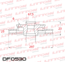 [DF0530.0500] LITTON DISCO FRENO TOYOTA HILUX 4x2 3.0 D- TDI- D-4d DEL