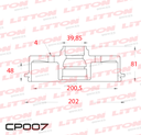 [CP007.0500] LITTON CAMPANA FRENO AUDI 80 90 COUPE FORD GALAXY VW PARATI QUANTUM SAVEIRO C/MAZA