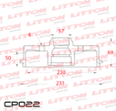 [CP022.0500] LITTON CAMPANA FRENO CHEVROLET ASTRA 1.8 - 2.0 8V MERIVA 1.8 8V/16V MONTANA VECTRA 1.8