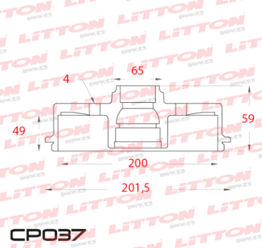 LITTON CAMPANA FRENO VOLKSWAGEN FOX 1.6- CROSS FOX - UP - POLO SURAN TODOS MODELOS - CROSS 1.6 TRAS